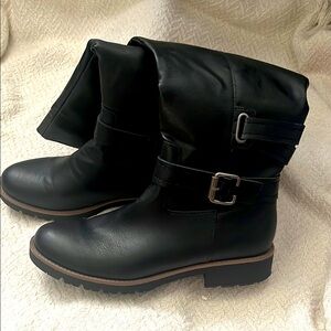 Sun+Stone Black Leather Women's Boots